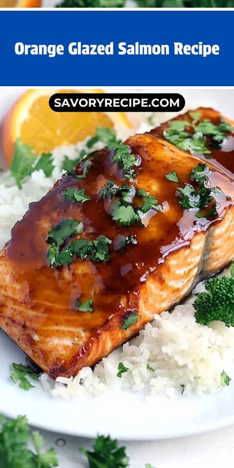 Want to impress your family with a restaurant-quality seafood dish? This Orange Glazed Salmon Recipe is quick, easy, and full of vibrant flavors! Be sure to save this recipe for your next dinner party or cozy family meal—your taste buds will thank you! Orange Glazed Salmon, Salmon Glaze Recipes, Salmon Soy Sauce, Orange Salmon, Cozy Dinner, Glazed Salmon, Salmon Recipe, Seafood Dinner, Orange Recipes