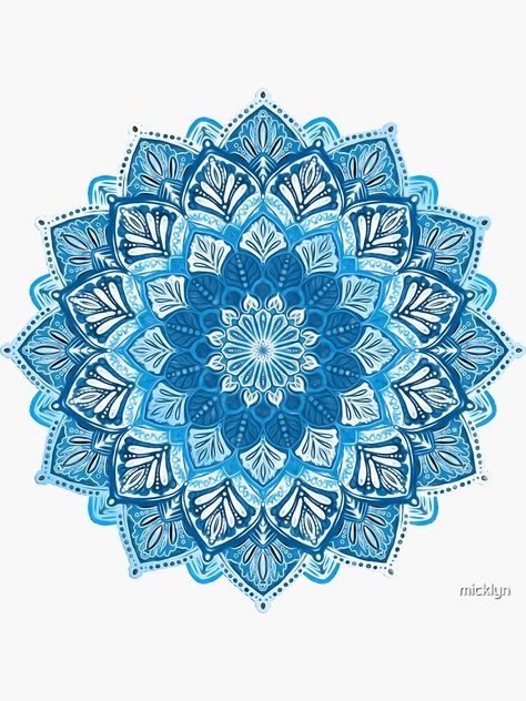 Blue Mandala Wallpaper, Water Mandala, Blue Mandala Art, Still Life Pencil Shading, Monochromatic Flowers, Mandala Blue, Mandala Book, Round Mandala, Mandala Wallpaper