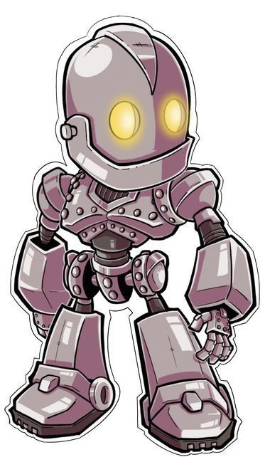 Iron Giant Drawing, Iron Giant Art, Chibi Robot, Robot Sticker, Chibi Marvel, Iron Giant, Robot Cartoon, Arte Nerd, The Iron Giant