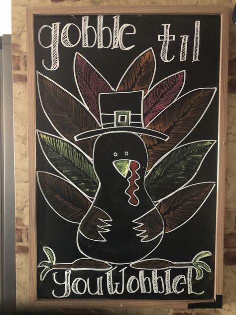 Chalkboard Turkey Drawing, Thanks Giving Chalk Art, Chalk Marker Board Ideas, Turkey Chalk Art, Scarecrow Chalkboard Art, Thanksgiving Chalkboard Ideas Easy, Thanksgiving White Board Ideas, Thanksgiving Chalkboard Art Easy, November Chalkboard Ideas