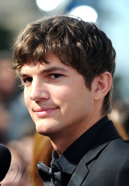 Men's Natural Short Wavy Human Hair Full Lace Wig Formal Hairstyles For Short Hair, Hair Cuts 2017, Wig Brown, Brown Curly Hair, Men's Wigs, Short Hair Lengths, Mens Wigs, Ashton Kutcher, Cool Hairstyles For Men