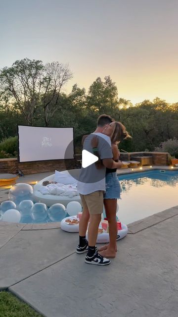 Mason Smith on Instagram: "Floating movie, date night edition. 🍿🎥   #movie #night #pool #floating #date #dad #husband #besthusband #datenight #surprise" Outdoor Movie Night Pool Float, Romantic Pool Date Night, Pool Movie Night, Pool Date Night, Pool Date, Pool Movie, Movie Date, Best Husband