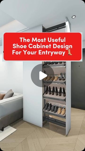 Hometrust.sg on Instagram: "Have a big collection of shoes? You need to check out this cabinet design to make the most out of your entryway space 😎✨ What do you think?   #sgrenovation #interiordesign #renotips #entryway #shoecabinet" Shoe Cabinet Design Luxury, Show Cabinet Entryway, Shoes Cabinet Design Entrance Entryway, Big Entryway Ideas, Shoes Cabinet Ideas, Shoes Cabinet Design, Shoe Cabinet Ideas, Small Shoe Cabinet, Entryway Shoe Cabinet