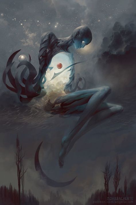 Yesod, Foundation of Life — Angelarium: The Encyclopedia of Angels Peter Mohrbacher, Creature Fantasy, Art Noir, 다크 판타지, Odaiba, Fantasy Paintings, Art Et Illustration, Arte Fantasy, 판타지 아트