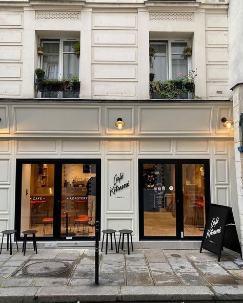 Bakery Delivery, Cafe Exterior, Coffee Shop Business, Coffee Shop Interior Design, Black Barn, Coffee Shop Aesthetic, Parisian Cafe, Lunch Room, Store Windows