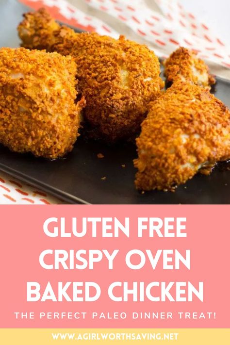 This Gluten free Crispy Oven Baked Chicken recipe is pretty straightforward and I was excited to try it out for dinner - it is also paleo friendly! Oven Baked Chicken Recipe, Oven Fried Chicken Legs, Gluten Free Baked Chicken, Baked Crispy Chicken, Baked Chicken Recipes Oven, Baked Fried Chicken, Fried Chicken Legs, Baked Chicken Recipe, Crispy Oven Baked Chicken