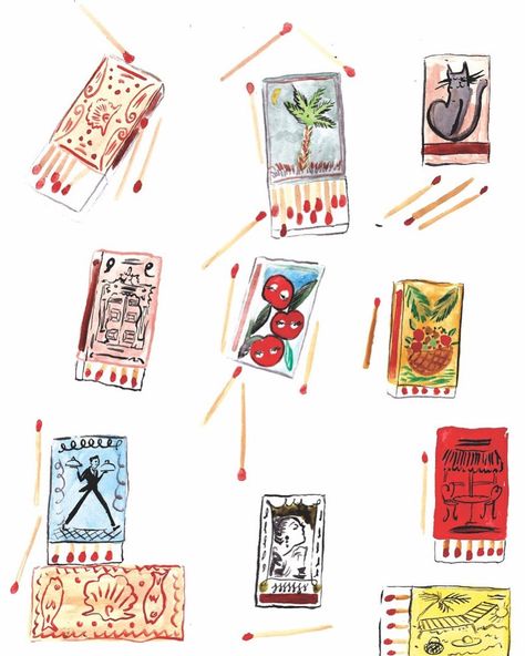 pauline de roussy de sales on Instagram: “Match Box sets” Match Box Tattoo Design, Matchbox Sketch, Match Box Drawing, Matches Illustration, Match Box Illustration, Matchbox Watercolor, Matchbox Tattoo, Match Box Print, Matchbox Illustration