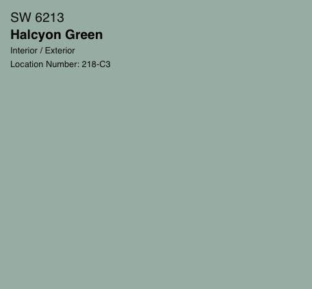 Sw Halcyon Green, Halcyon Green, Zyla Colors, Light Sea Green, Color Sorting, Green Interiors, Paint Colors For Home, Tiffany Blue, House Colors