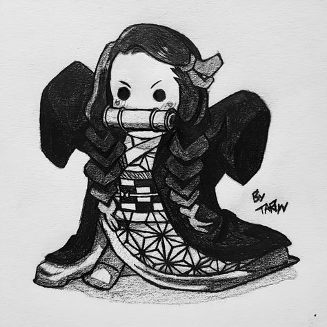 Nezuko demon slayer drawing chibi Wall Posters Anime, Nezuko Drawing Sketch, Anime Wall Posters, Nezuko Sketch, Nezuko Drawing, One Piece Demon Slayer, Drawing Chibi, Posters Anime, Sketch Board