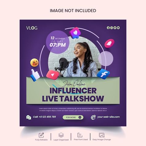 Beauty influencer live streaming instagr... | Premium Vector #Freepik #vector Idea Logo, Banner Template Design, 12 December, Beauty Influencer, Social Media Banner, Instagram Ideas, Instagram Post Template, Web Banner, Banner Template