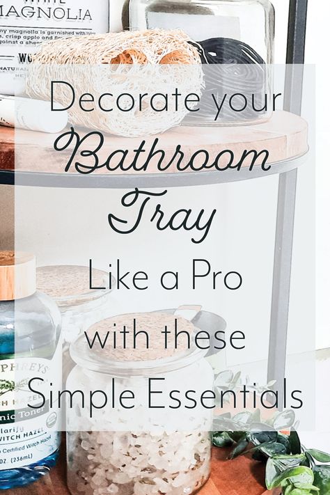 Join us in the journey of transforming ordinary bathrooms into extraordinary ones 🛁. Discover the art of smart bathroom organization, with an array of trendy, elegant, and practical bathroom tray decors. Let's redefine elegance while keeping everything tidy and just a reach away. #bathroomtraydecor #bathroomorganization #BathroomOrganizationCountertop #BathroomCountertopOrganization #MustHavesBathroom Bathroom Sink Tray Decor, Bathroom Accessories Tray, Bathroom Vanity Styling Countertops, Master Bath Countertop Decor, Bathroom Table Decor Ideas, Bathtub Tray Decor Ideas, Bathroom Riser Decor, Decorate Small Bathroom Counter, Tiered Tray For Bathroom