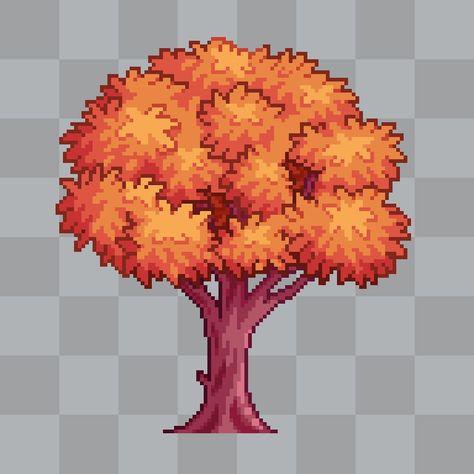 Tree practice (maple & birch) 🌳 - - - #pixelart #aseprite #tree #birchtree #mapletree #spring #cozy #indiegame #rpg Pixel Art Tree, Tree Pixel Art, Pixel Tree, Pixel Forest, Spring Cozy, Top Down Game, Dots Game, Plant Games, Tree Logs