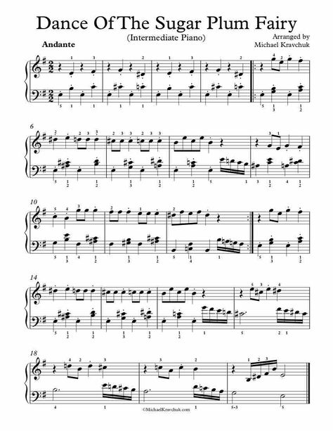 Intermediate Piano Arrangement Sheet Music – Dance Of The Sugar Plum Fairy Christmas Piano Sheet Music, Piano Songs Sheet Music, Keyboard Sheet Music, Piano Sheet Music Letters, Piano Music Easy, Cello Sheet Music, Piano Sheet Music Pdf, Clarinet Sheet Music, Piano Music Lessons