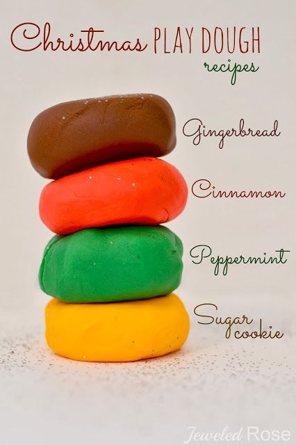 NO COOK Christmas Play Dough Recipes {You only need two base ingredients to make these amazing play dough varieties} Christmas Play Dough, Play Dough Recipes, Preschool Playdough, Playdough Ideas, December Themes, Christmas Month, Peppermint Sugar Cookies, Classroom Arrangement, Budget Christmas