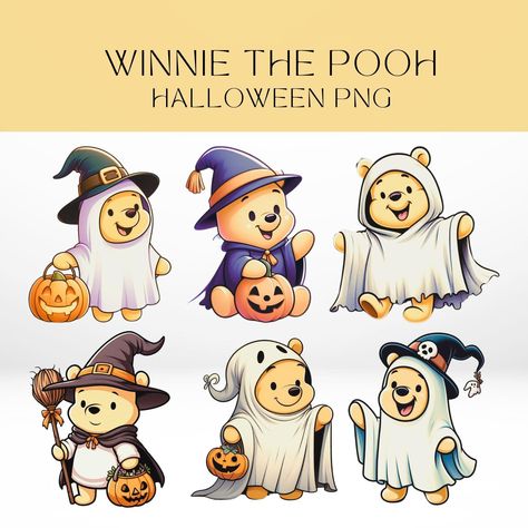 Winnie The Pooh Halloween Tattoo, Halloween Pooh Wallpaper, Winnie The Pooh Halloween Wallpaper, Fall Pooh Bear, Halloween Characters Drawings, Halloween Pooh Bear, Fall Winnie The Pooh, Halloween Winnie The Pooh, Winnie The Pooh Png