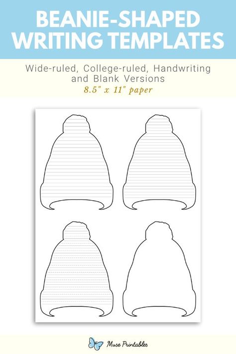 Free printable beanie shaped writing templates. This PDF download includes wide ruled, narrow ruled, handwriting, and blank versions. Download the templates at https://museprintables.com/download/writing-template/beanie-shaped/ Writing Paper Template, Handwriting Lines, Lined Writing Paper, Writing Templates, Printable Scrapbook Paper, Paper Template, Writing Paper, Handwriting, Pdf Download