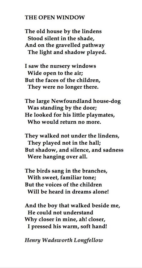 Window Reference, Longfellow Poems, Poetic Devices, Childrens Poetry, Henry Wadsworth Longfellow, National Poetry Month, Poem A Day, Magic Words, Poetry Words