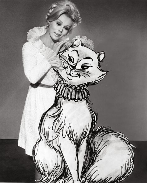 Eva Gabor and Duchess, Aristrocats, Walt Disney Duchess Aristocats, Gabor Sisters, Eva Gabor, Zsa Zsa Gabor, The Aristocats, Zsa Zsa, Veronica Lake, Disney Studios, Hollywood Glam