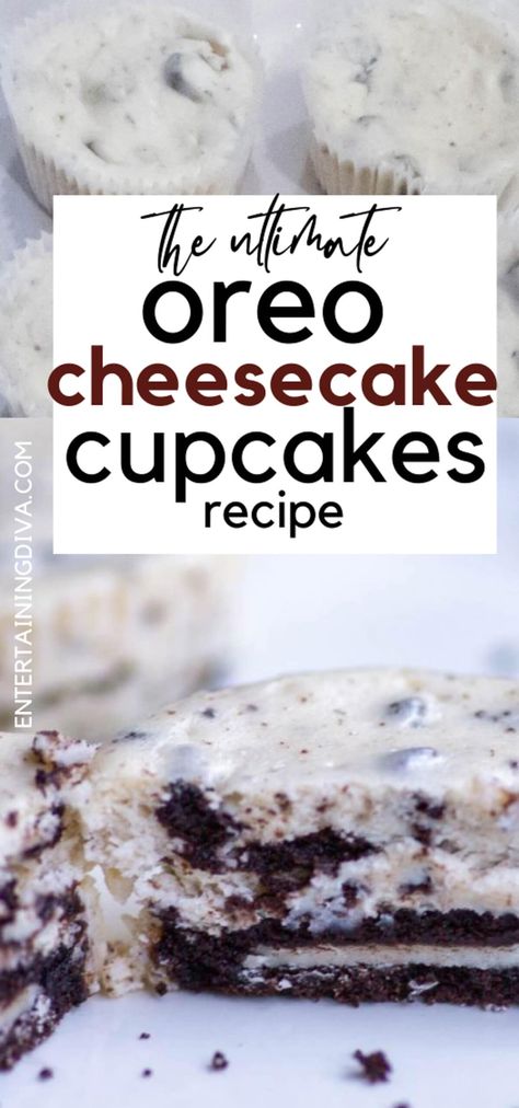 Mini Oreo Cheesecakes (With An Oreo Cookie Crust) | Food  Drink Oreo Bottom Cheesecake, Oreo Mini Cheesecake, Mini Cheesecake Cupcakes, Oreo Cheesecake Cupcakes, Cheesecake Cupcakes Recipe, Oreo Cheesecake Bites, Mini Oreo Cheesecake, Oreo Cheesecake Cookies, Cookies And Cream Cheesecake