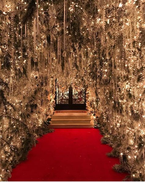 What a real winter wonderland reception looks like ✨/ @marksgarden Red Carpet Entrance, Wedding Walk, Red Carpet Wedding, Event Entrance, Corporate Events Decoration, Corporate Event Design, Party Entrance, Wedding Entrance Decor, Gala Party