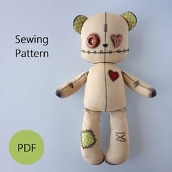 Bear Sewing Pattern, Animal Tutorial, Diy Teddy Bear, Teddy Bear Sewing Pattern, Doll Patterns Free, Animal Sewing Patterns, Plushie Patterns, Sewing Stuffed Animals, Doll Sewing Patterns