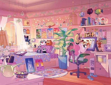 Chica Aesthetic, Bedroom Drawing, Isometric Art, Japon Illustration, Arte Sketchbook, Good Girl, Dreamy Art, Kawaii Wallpaper, Kawaii Art