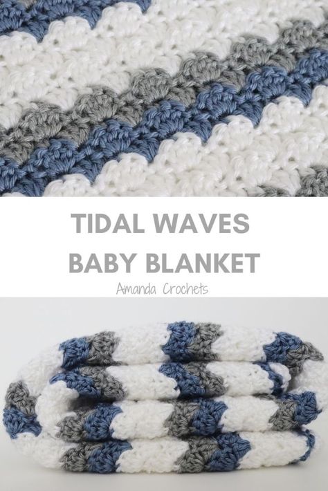 Tidal Waves, Baby Afghan Crochet Patterns, Baby Boy Crochet Blanket, Blanket Tutorial, Crocheted Baby Blanket, Crochet Baby Blanket Free Pattern, Crochet Blanket Pattern Easy, Crochet Blanket Pattern, Baby Afghan Crochet