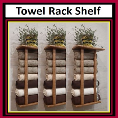 Towel Rack Shelf Diy Bathroom Shelf With Towel Bar, Diy Towel Rack Bathroom Dollar Store, Diy Bathroom Shelf With Towel Hooks, Towel Rack From Pallets, Diy Kitchen Utensil Holder, Diy Kitchen Utensils, Bathroom Shelf With Towel Bar The Home Depot, Towel Rack Shelf, Glam Candles