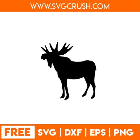 Free Animal Silhouette Svg, Free Moose Svg Files For Cricut, Christmas Moose Svg, Moose Svg Free, Animal Svg Files Free, Wilderness Birthday, Elk Svg, Moose Svg, Cricut Animals