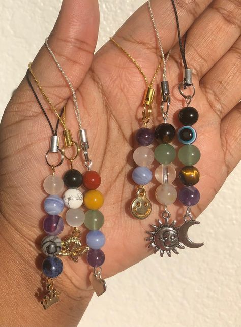 Indie Jewelry, Dope Jewelry, Crystal Accessories, Funky Jewelry, Hippie Jewelry, Sun And Moon, Dream Jewelry, Jewelry Inspo, Phone Charm