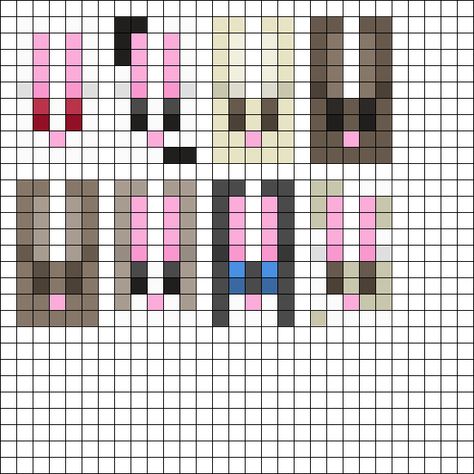 Minecraft Kandi Pattern, Minecraft Rabbit, Playing Minecraft, Diy Kandi, Beads Patterns, Fuse Bead Patterns, Minecraft Room, Pixel Art Templates, Pattern Maker