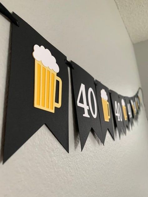 Beer Themed Birthday Party, Beer Party Decorations, Beer Party Theme, Beer Birthday Party, 30th Birthday Banner, Happy Birthday Beer, 40th Birthday Men, Beer Decorations, Elephant Baby Shower Favors