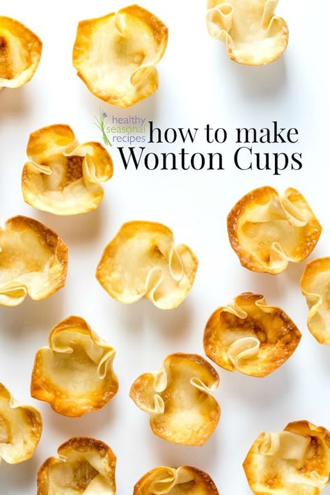 Wonton Cups Appetizers, How To Make Wontons, Horderves Appetizers, Wonton Wrapper Recipes, Crispy Wonton, Wonton Cups, Won Ton, Wonton Recipes, Fest Temaer