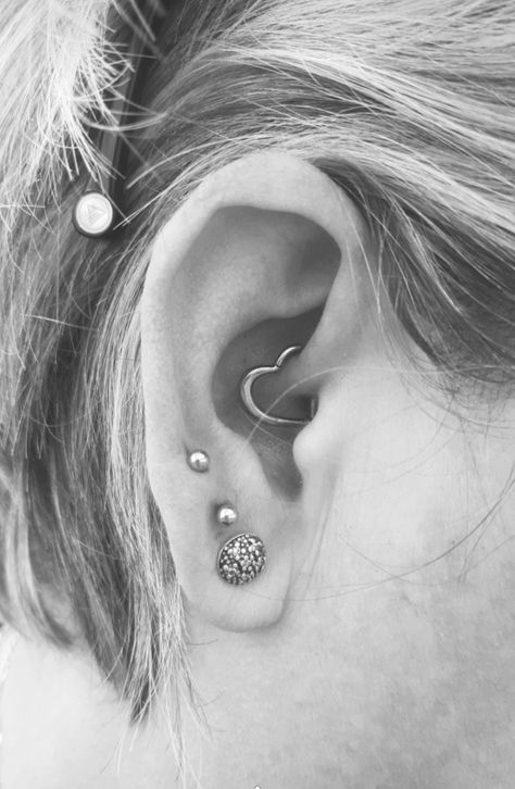 Full Ear Piercings, Inner Ear Piercing, Ear Piercing Combinations, Daith Ear Piercing, Piercing Daith, Ear Peircings, Double Ear Piercings, Daith Jewelry, Daith Piercing Jewelry