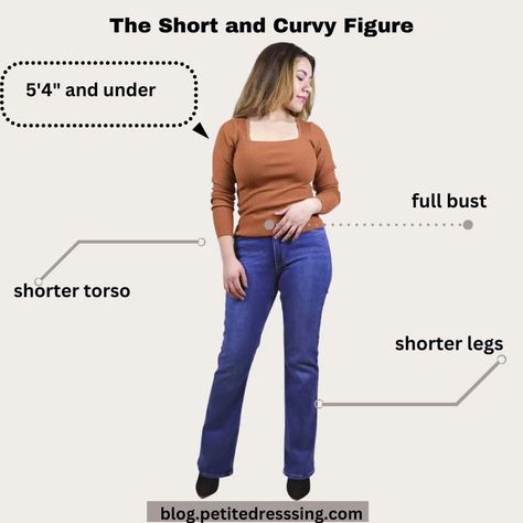 What is petite? Should you wear petite size? Understand petite sizing Petite size chart explained Petite jeans vs short jeans difference Short and curvy Petite Size 10 Outfits, Size 12 Petite Women Outfits, Petite Mid Size Fashion, Short Curvy Style, Petite Size 12 Outfits, Petite And Curvy Outfits, Outfits For Short Women Curvy, Size 12 Women Outfits, Petite Fashion Winter