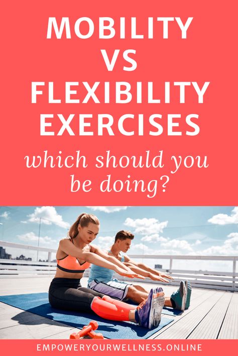 Mobility exercises are the new trend, but mobility isn't actually new. Learn the difference between mobility exercises, stability exercises, and flexibility exercises to improve your workouts and overall mobility. #workout #fitness #mobilityexercises #flexibility Pilates Flexibility, Fitness Equipment Storage, Joints Anatomy, Fitness Before And After Pictures, Mobility Workout, Flexibility Exercises, Stability Exercises, Dynamic Stretching, Sports Therapy