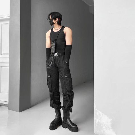 Male Techwear Aesthetic, Formalwear Aesthetic Men, Techwear Outfits Male, Male Techwear, Edgy Outfits Aesthetic, Clothes Outfits Ideas, Kenji Kishimoto, Cover Couple, Trendy Outfits Edgy