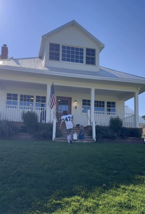 Ballerina Farm Home, Mother Goals, Ballerina Farm, Haint Blue Porch Ceiling, Blue Porch Ceiling, Manifesting Life, Haint Blue, Life Goals Future, Eclectic Farmhouse