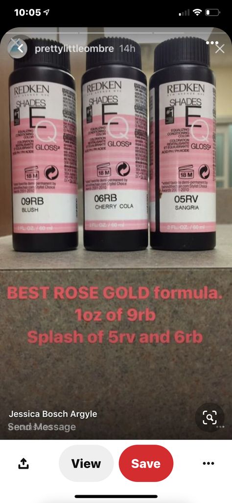 Rose Brown Formula, Red Brown Shades Eq Formula, Rose Gold Hair Color Formula, Rose Gold Formula, Rose Gold Toner, Haircolor Formulas, Toner Formulas, Shades Eq Formulas, Redken Formulas