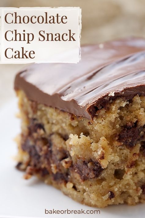 Chocolate Chip Snack Cake, Snack Cake Recipe, Chocolate Chip Cake Recipe, Making Fondant, Torte Cupcake, Chocolate Chip Cake, Quick Easy Desserts, Gateaux Cake, Oreo Dessert