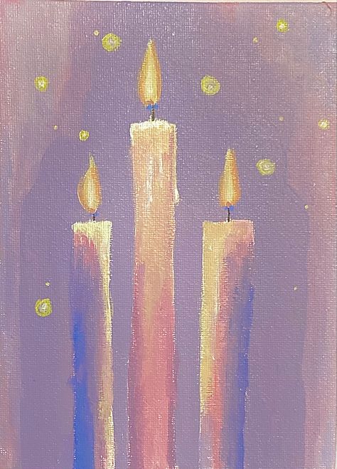 Acrylic Aesthetic, Painting With Acrylic Paint, Candle Painting, Candle Drawing, Painted Candles, Aesthetic Decor, How To Paint, Soft Girl, Acrylic Paint