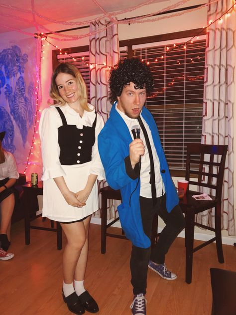 Wedding Singer Halloween Costume, Adam Sandler Party Outfits, Rob Schneider Costume, Julia Wedding Singer, Adam Sandler Couples Costume, Adam Sandler Birthday Cake, The Wedding Singer Costume, Adam Sandler Halloween Costumes Couples, Music Couples Costumes