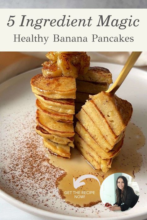 Healthy Banana Pancakes Healthy Pancake Syrup, Mashed Banana Recipes, Healthy Banana Pancakes, Flax Pancakes, The Modern Nonna, Chocolate Oat Cookies, Fluffy Banana Pancakes, Modern Nonna, Healthy Protein Breakfast