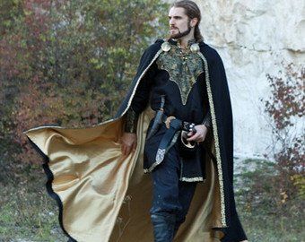 Medieval Wool Cloak Fairy Tale | Etsy Medieval Clothing Royal Men, Medieval Prince Outfit, King Outfits Royal, Medieval Clothing Royal, Medieval Mens Clothing, Gothic Fashion Men, Medieval Clothing Men, Mens Cloak, Medieval Prince