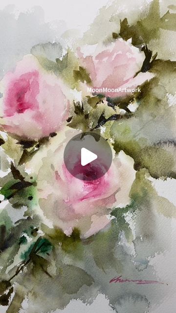 Winnie WATERCOLOR ARTIST on Instagram: "💐Painting loose Watercolor roses without sketch.  Canvas prints and fine art prints on high quality papers from the size of 8"x10" to 30"x40". Check it out on my website, MoonMoonArtwork.com or simply click the link in my bio.  #loosewatercolor #looseroses #watercolorroses #watercolorflowers #paintingprocess #watercolorprocess #watercolorinprogress #rosewatercolor #flowerwatercolor #aquarellepainting  #artistlog  #painting🎨#art  #artworkdaily #torontoartist #torontoart #rosewallart #watercolorwallart #watercolorart #watercolorsketch ##watercolorartists #artoftheday #artistoninstagram #artistofinstagram #watercolorpractice #watercolor #watercolorpainting #painting #drawing #artworkdaily" Roses In Watercolor, Watercolor Paintings Floral, Loose Flower Painting, Loose Watercolor Roses, Watercolor Angel Painting, Watercolor Roses Tutorial, Japanese Watercolor Paintings, Flower Sketching, Watercolor Samples