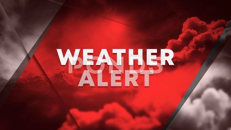 Red Weather Alert Intro Broadcast Template Cancelled Flight, Severe Storms, Ad Template, View Video, Dark Skies, Video Footage, Red Background, Photo Illustration, Stock Footage