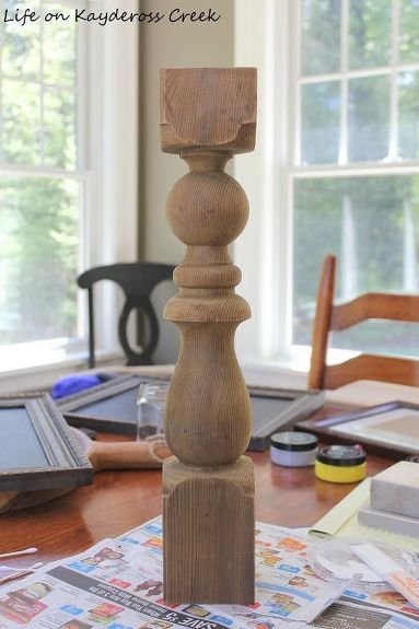 Floor Candle Holders Tall, Spindle Candlesticks, Table Leg Candle Holder, Diy Candle Stick Holder, Spindle Crafts, Diy Candle Sticks, Homemade Chalk Paint, Chop Saw, Easy Budget