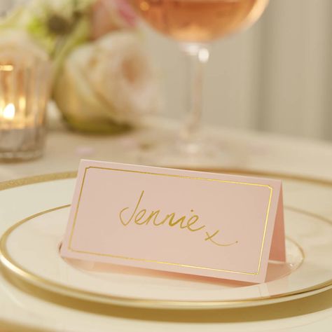 Wedding Table Name Cards, Gold Place Cards, Gold Glitter Party, Wedding Place Names, Table Name Cards, 21 Diner, Wedding Table Names, Pink And Gold Wedding, Trendy Wedding Invitations