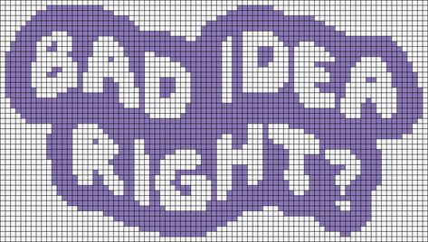 Alpha pattern #167889 Olivia Rodrigo Crochet Tapestry, Olivia Rodrigo Crochet Ideas, Olivia Rodrigo Alpha Pattern, Alpha Pattern Quotes, Crochet Olivia Rodrigo, Pixel Art Quotes, Pixel Art Pattern Ideas, Alpha Pixel, Alpha Crochet Patterns