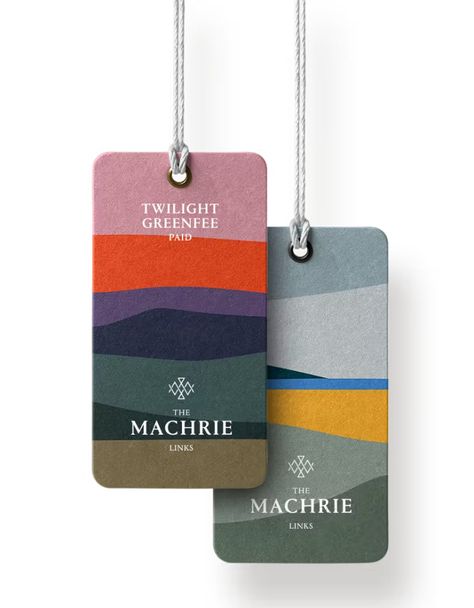 The Machrie | Steve Edge Design Clothing Labels Design, Hang Tags Clothing, Hang Tag Design, Free T Shirt Design, Clothing Packaging, Brand Assets, Box Packaging Design, Simple Graphic, Clothing Tags